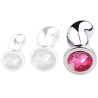 SM Fantasy Plug bijou Bean Silver L 9 x 3.5cm Rose